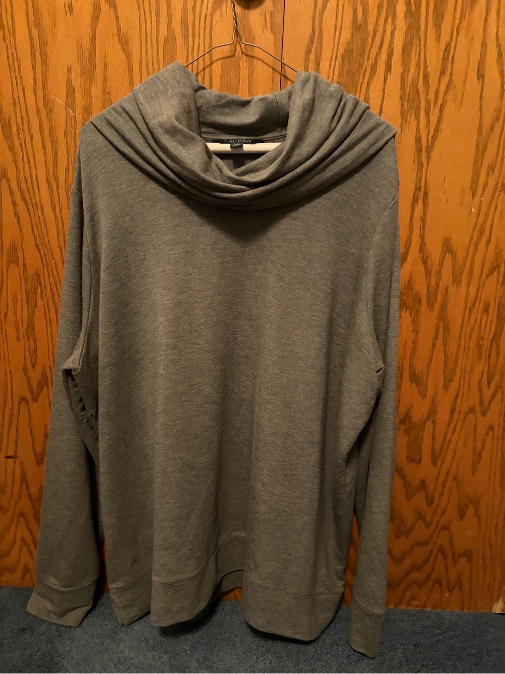 Gray Ralph Lauren Women's Cowl Neck Sweater